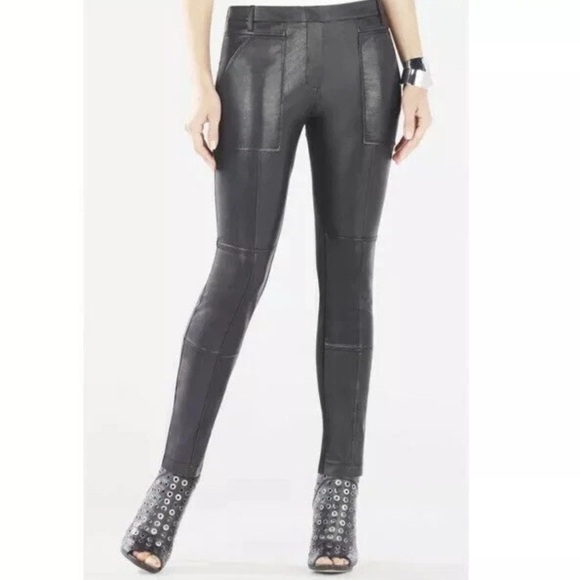 BCBGMAXAZRIA Connor GREEN Pleather Legging Size Medium - Picture 2 of 9